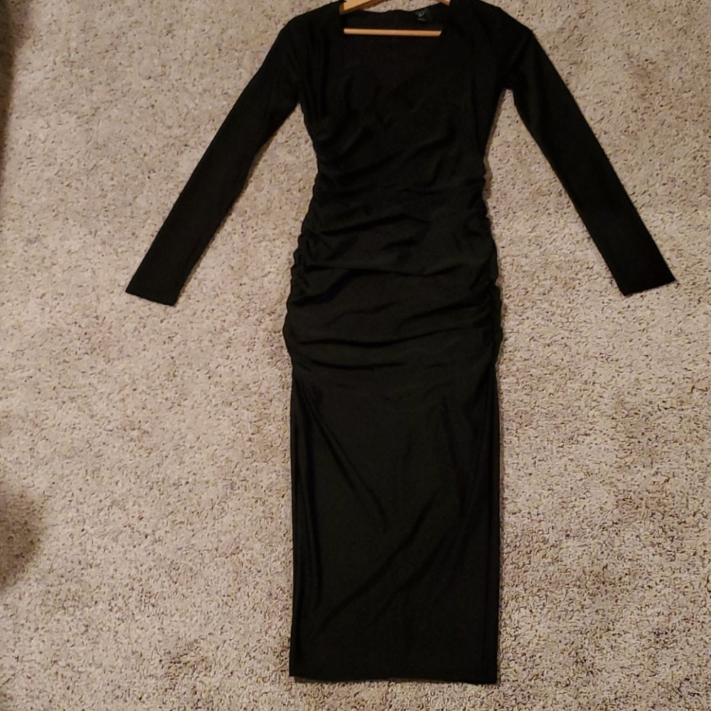 Windsor Long Black Bodycon Dress